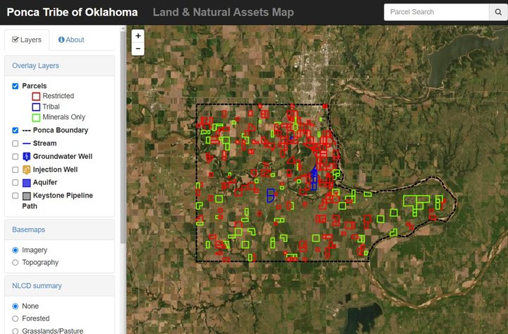 Ponca Tribe of Oklahoma land and natural assets map